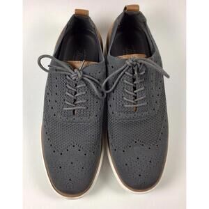 G.H. Bass Mens Knit Oxford Sneakers Gray Casual Comfort Shoes Size 9 Lightweight